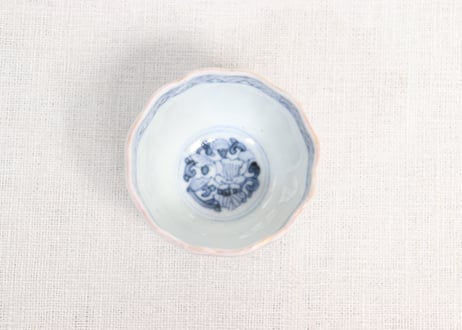 明治前期色絵梅に鶯と菖蒲図通り物小向付