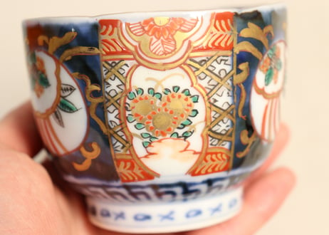 明治前期色絵三方に菊図向付