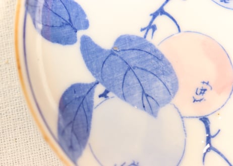 明治後期～大正銅判柿図小皿