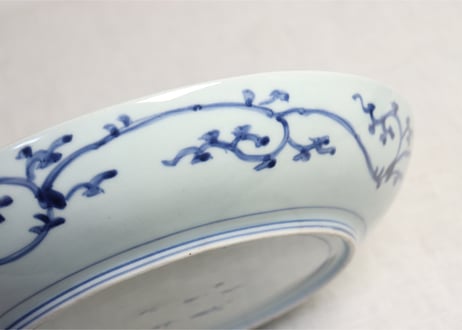 江戸中期染付松梅図尺皿