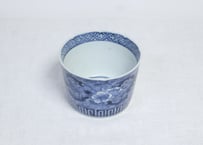 江戸後期染付松竹梅図大猪口 ノミホツ
