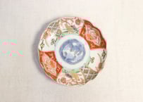 明治前期色絵二方に鶉図小皿