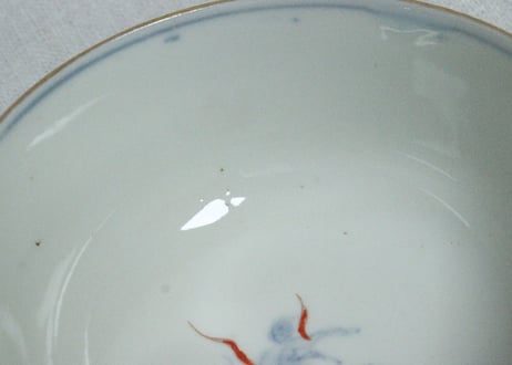 明治前期色絵山水と花鳥図蒸茶碗