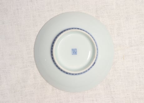 明治後期～大正金彩竹垣に蔦図くし高台小皿