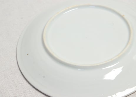 明治後期～大正銅判赤絵紅葉と鯉図6寸皿