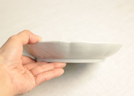 江戸幕末染付柳に牡丹図7寸皿