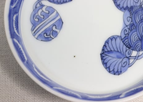 明治前期染付葵図縁立ち小皿