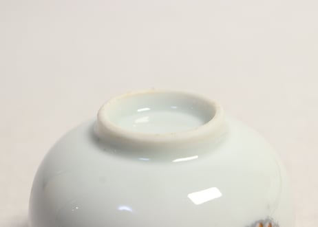 昭和戦前色絵菊図プリント湯吞