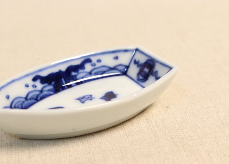 明治後期～大正染付波千鳥図舟型豆皿 | 吉祥寺PukuPuku