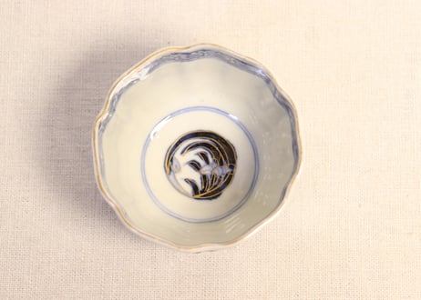 明治前期色絵山水図通り物向付② 小ニュウ