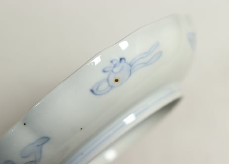 明治前期色絵獅子牡丹と人物図通り物小皿②薄め