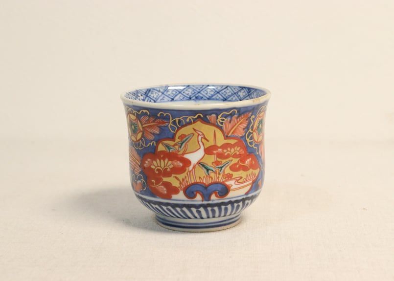 明治前期色絵鷺に沢潟図向付 | 吉祥寺PukuPuku