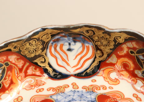 明治前期色絵四方に龍と鳳凰図通り物なます皿②フリモノ