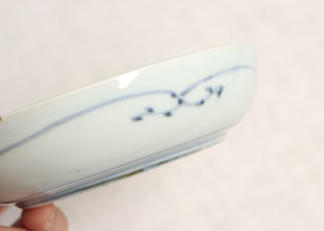江戸後期染付牡丹図なます皿