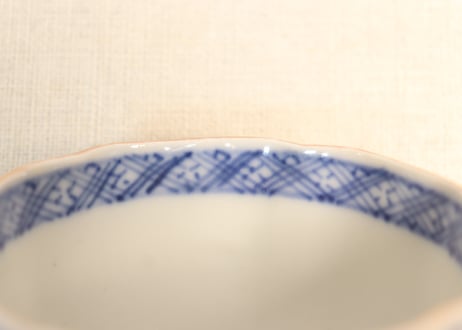 明治前期色絵紫陽花図通り物向付③高台ホツ