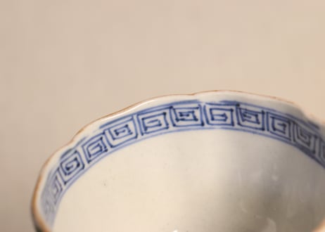 明治前期色絵牡丹と烏帽子図向付