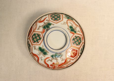 明治前期色絵桐と鳳凰図蓋茶碗