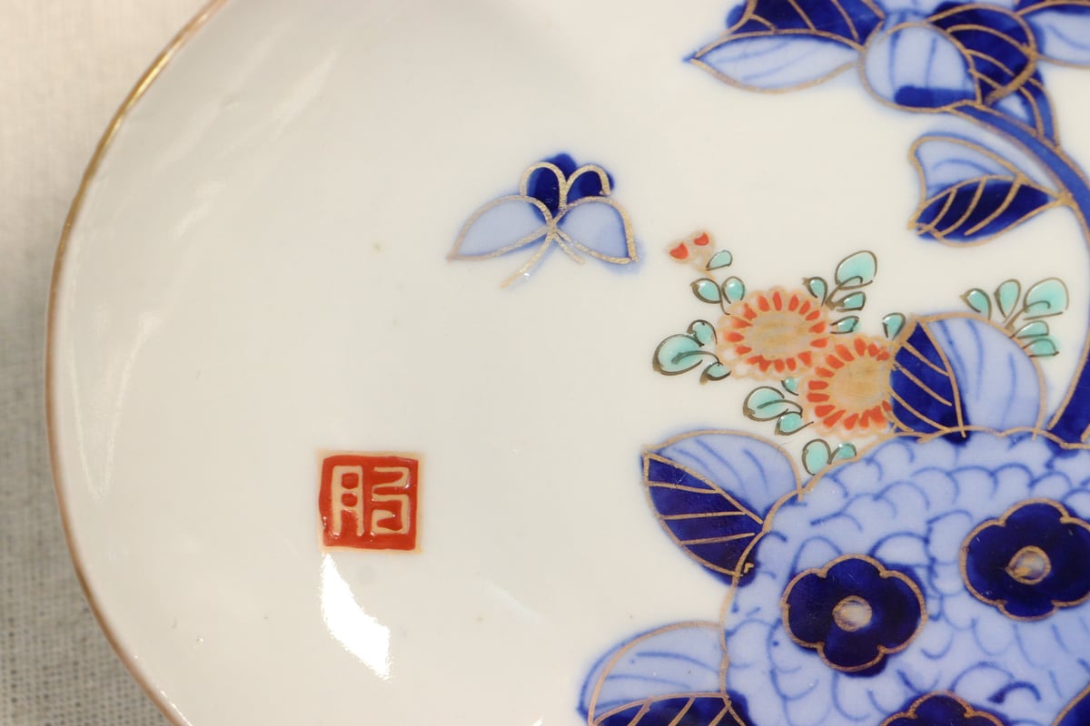 明治前期色絵紫陽花図木瓜型皿 | 吉祥寺PukuPuku