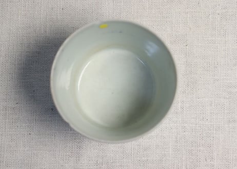 江戸中期染付松竹梅に水仙図猪口 小ホツ