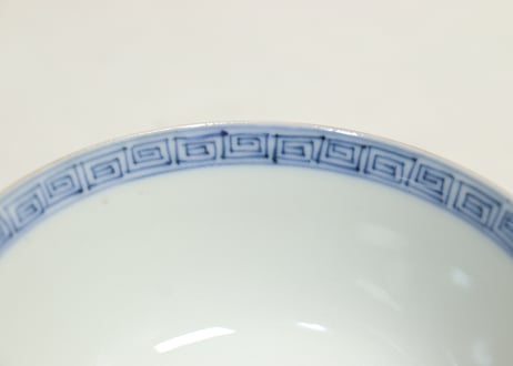 明治前期色絵高砂図通り物飯茶碗