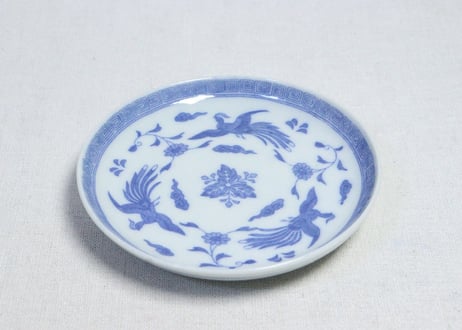 明治後期～大正銅判鳳凰図小皿