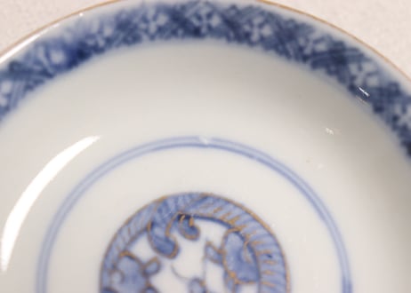 明治前期色絵松竹梅に鶴亀図通り物飯茶碗①