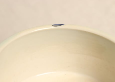 江戸幕末染付蝶と草花図火入れ,灰吹きセット
