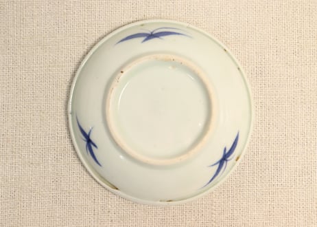 江戸中期染付柳図豆皿②裏柄違い