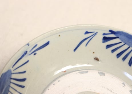 江戸幕末瀬戸くらわんか染付花図なます皿