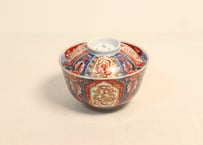 明治前期色絵四方に龍と鳳凰図通り物飯茶碗