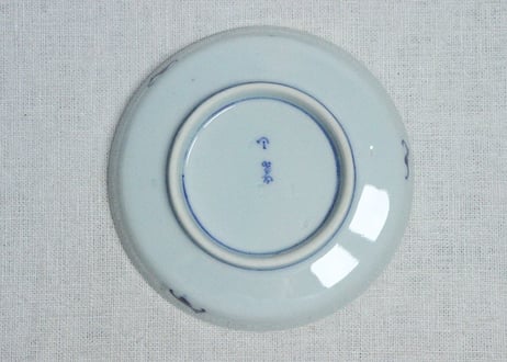大正～昭和戦前染付人物図縁立小皿