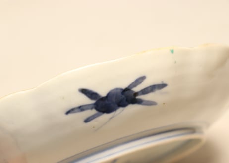 明治前期色絵兎図通り物7寸皿①
