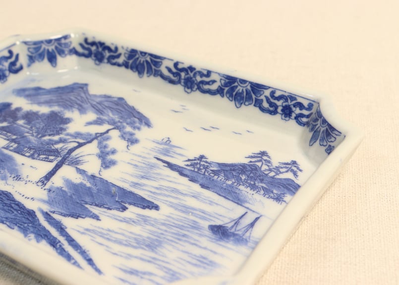 明治後期～大正銅判山水図長角皿① | 吉祥寺PukuPuku