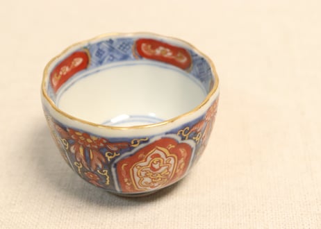 明治前期色絵四方に龍と鳳凰図通り物小向付