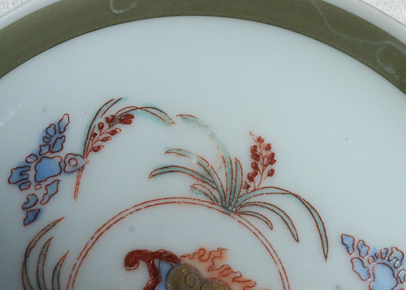 明治後期～大正色絵雀に稲徳図小皿 | 吉祥寺PukuPuku