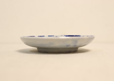 明治前期東北の焼紙刷牡丹図小皿