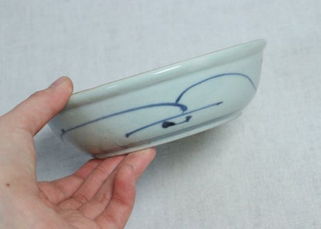 江戸後期色絵アシに水鳥図なます皿①