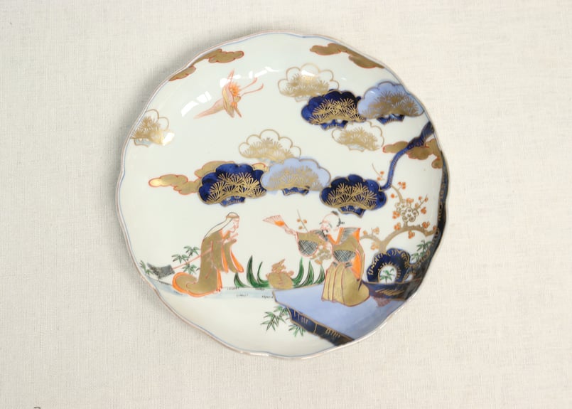明治前期色絵高砂図通り物7寸皿 | 吉祥寺PukuPuku