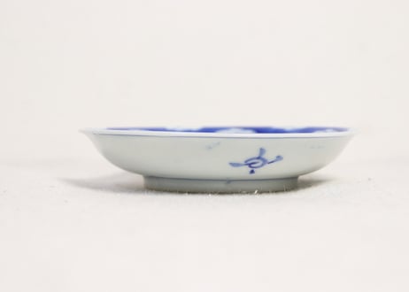 明治後期～大正染付いかだ人物図小皿