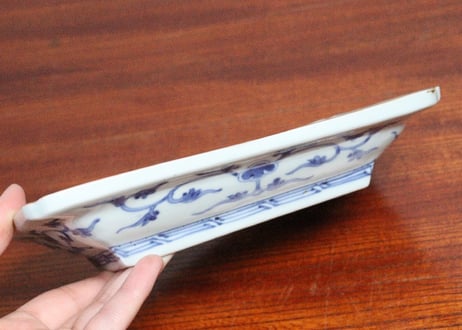 江戸中期色絵総柄牡丹図長皿➁