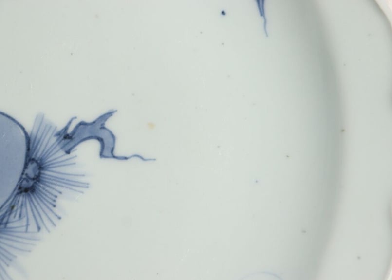 江戸後期染付松図輪花縁尺皿 | 吉祥寺PukuPuku