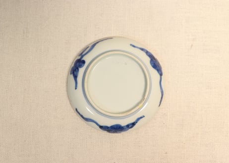 江戸幕末染付蔦花図小皿　高台ホツ