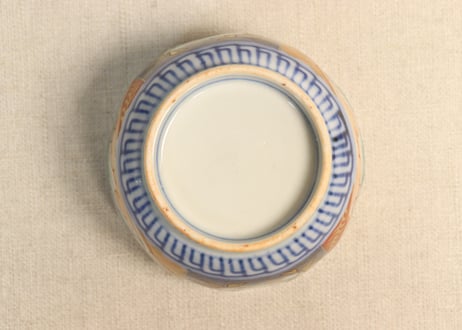 明治前期色絵松鶴と鶴丸図向付 フリモノ
