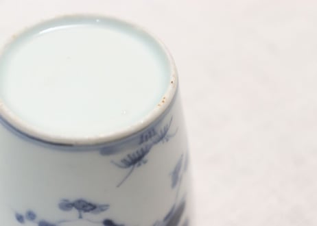江戸中期染付松竹梅図猪口