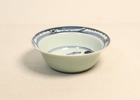 江戸後期外青磁山水図春寒鉢①