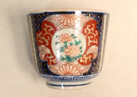 明治前期色絵三方に牡丹図向付