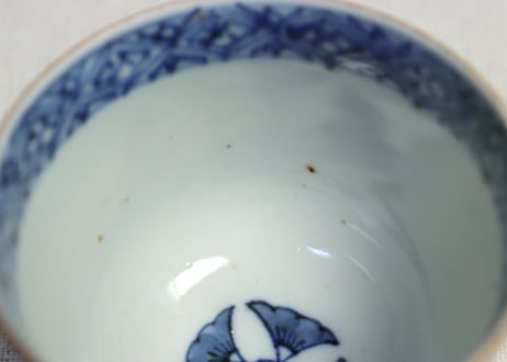 江戸後期色絵水仙と桜図向付 5客組