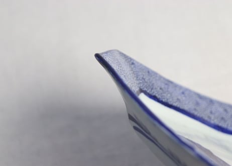 明治前期紙刷牛と童子図角皿