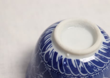 明治後期～大正銅判牡丹唐草図向付 窯傷