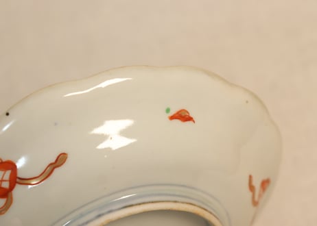明治前期色絵松図屏風と犬図5寸皿